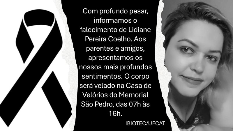 Nota de Falecimento Lidiane Pereira Coelho