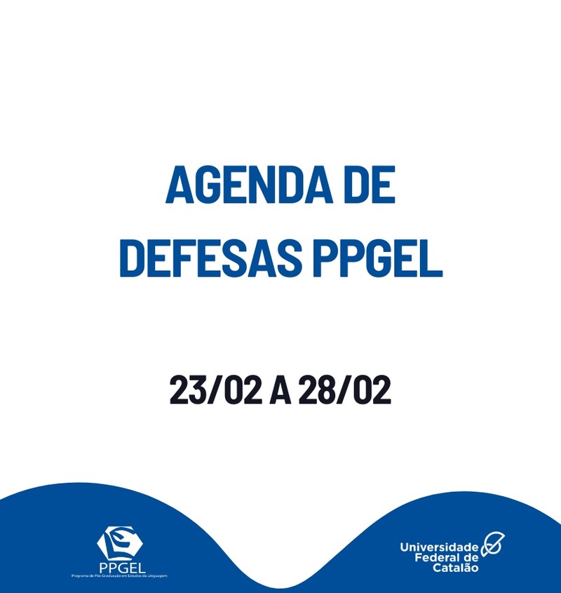 Agenda de Defesas PPGEL - 23/02 a 28/02