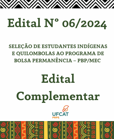 EDITAL COMPLEMENTAR UFCAT Nº 02/2024 AO EDITAL Nº 06/2024