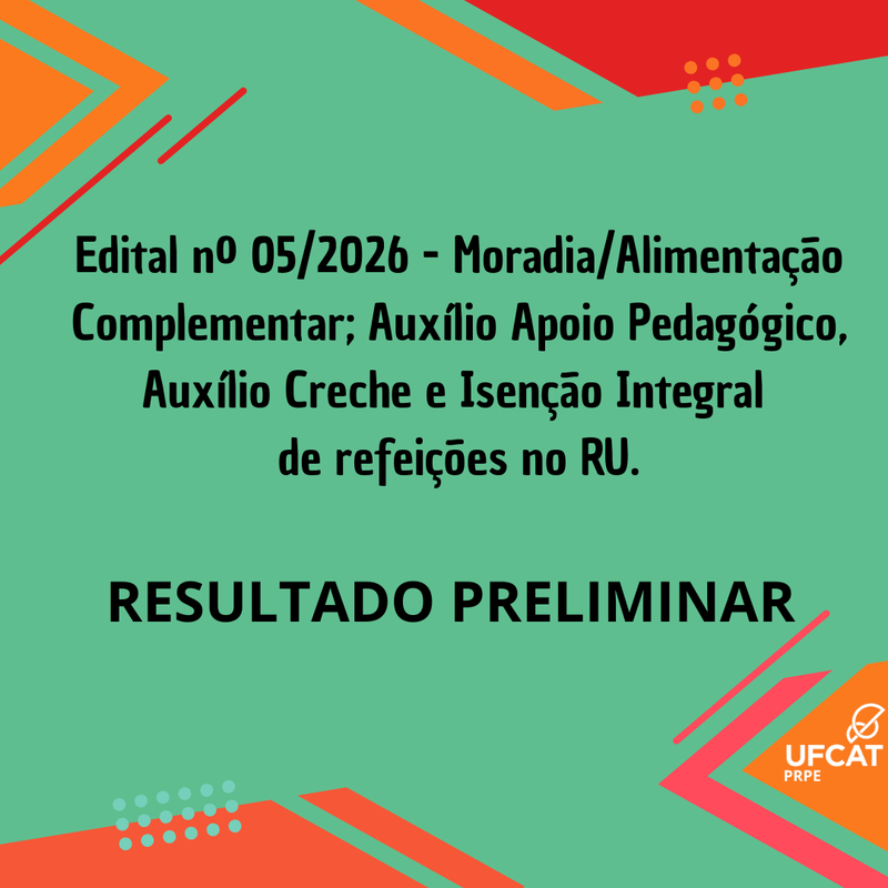 EDITAL No 05, DE 16 DE MARÇO DE 2026: RESULTADO PRELIMINAR