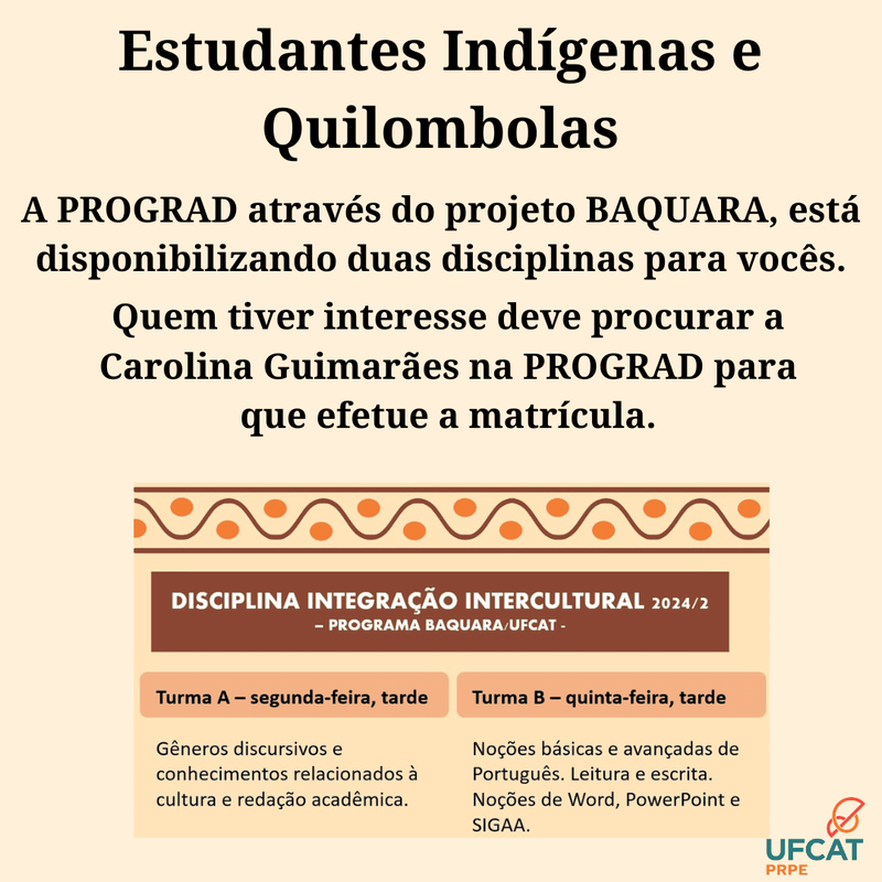 ESTUDANTES INDÍGENAS E QUILOMBOLAS