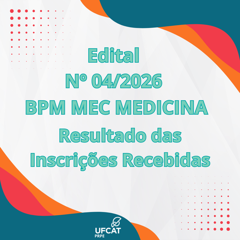 RESULTADO DAS INSCRIÇÕES RECEBIDAS - EDITAL Nº 04/2026