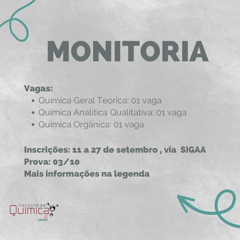 Processo Seletivo de Monitoria Acadêmica do ano letivo 2023-2 da UFCAT