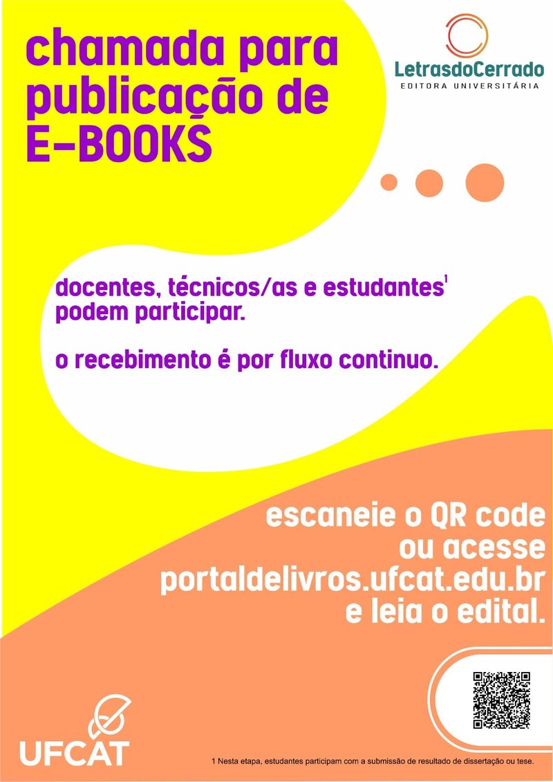 Chamada para publicação de livros eletrônicos em fluxo contínuo