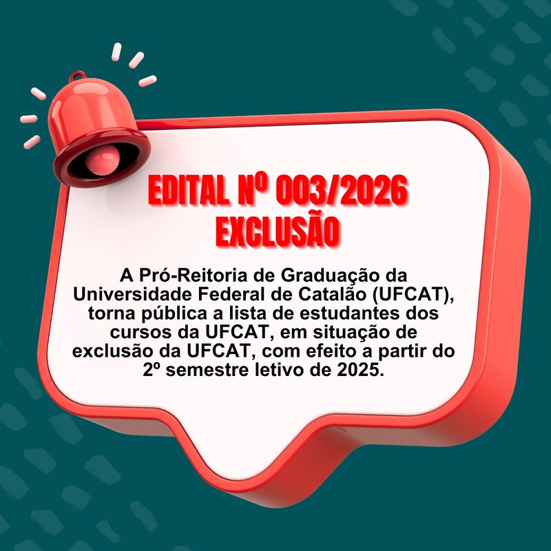 Edital de Exclusão Nº 003/2026