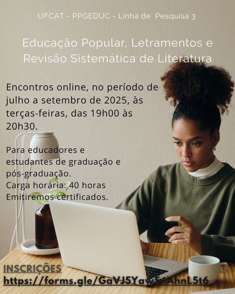 PPGEDUC promove Ciclo de Estudos sobre Educação Popular, Letramentos e Revisão Sistemática de Literatura